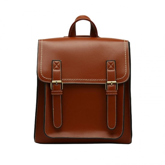 Black Leather Buckle Backpack Black Leather Buckle Backpack