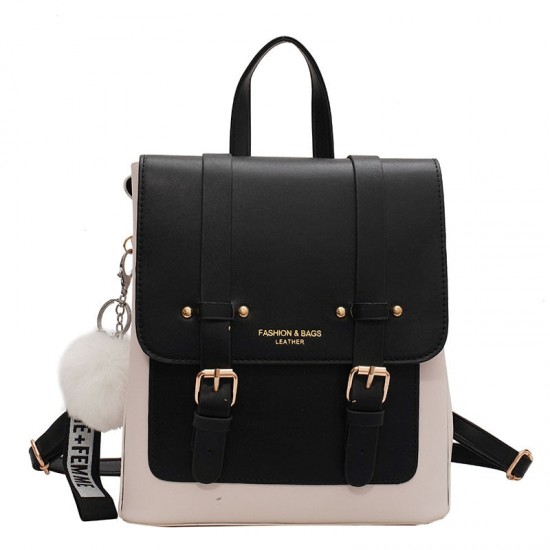Leather Backpack With Buckles Leather Backpack With Buckles