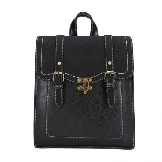Double Buckle Leather Backpack Double Buckle Leather Backpack