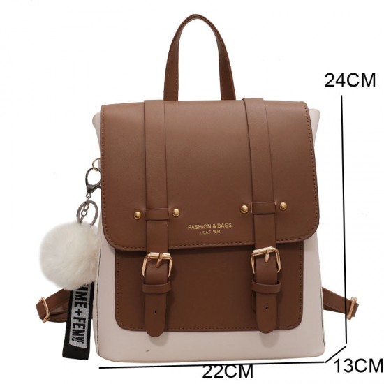 Leather Backpack With Buckles Leather Backpack With Buckles