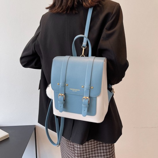 Leather Backpack With Buckles Leather Backpack With Buckles