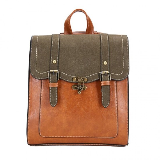 Double Buckle Leather Backpack Double Buckle Leather Backpack
